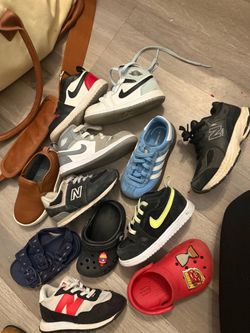 Mixed Lot of Kids' Shoes – Nike, Adidas, New Balance, Crocs