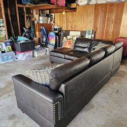 Black Leather Sofa Sectional