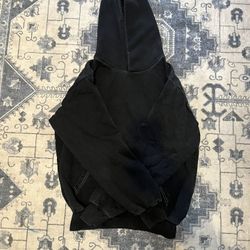 blank black hoodie with white stitching 