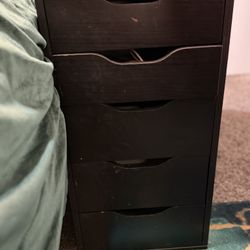 ALEX Drawer unit, black-brown, 14 1/8x27 1/2 " 