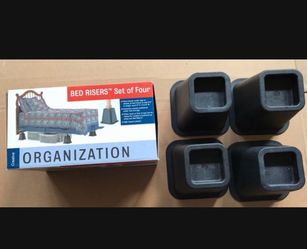 Bed Risers Set of Four – Black Plastic