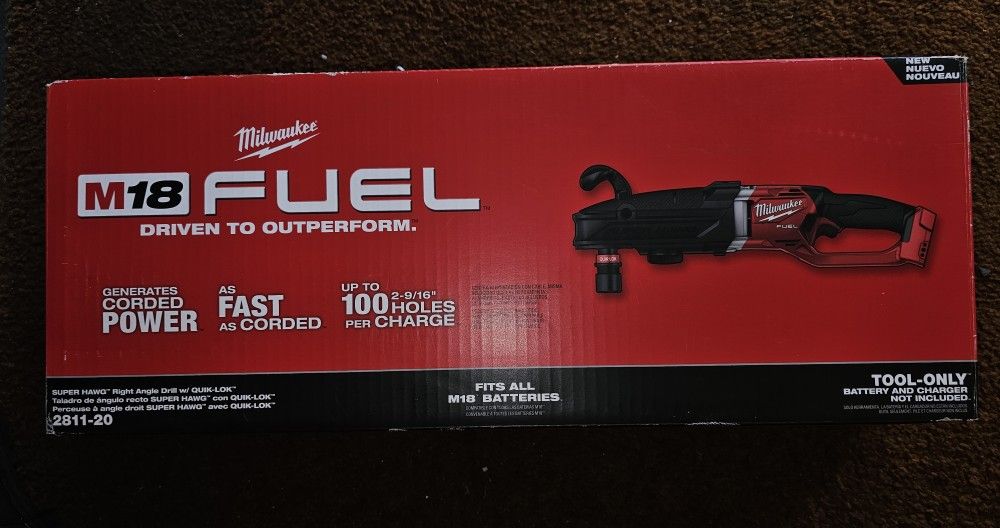 Milwaukee
M18 FUEL 18V Lithium-Ion Brushless Cordless GEN 2 SUPER HAWG 7/16 in. Right Angle Drill (Tool-Only)