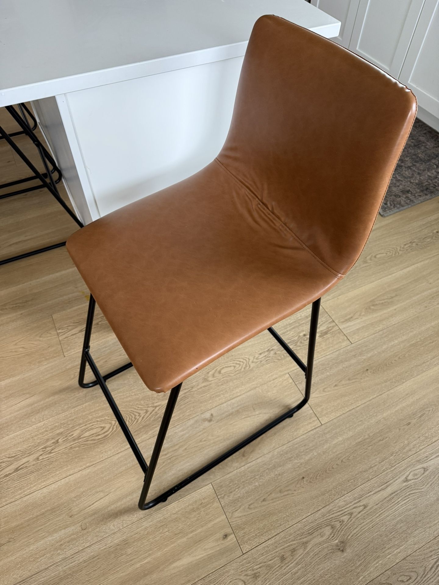 3 Faux Leather Bar Stools
