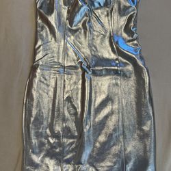 Metallic Strapless Mini Dress