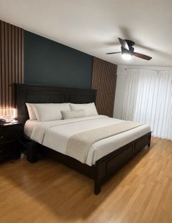 Ashely Furniture Solid Wood King Bed Frame
