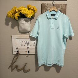 Psycho Bunny Men's Water Ballet Blue Warsaw Jacquard Logo Pique Polo Shirt Sz XL