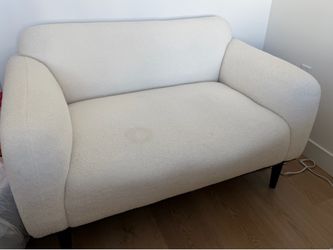 Modern White Loveseat Couch