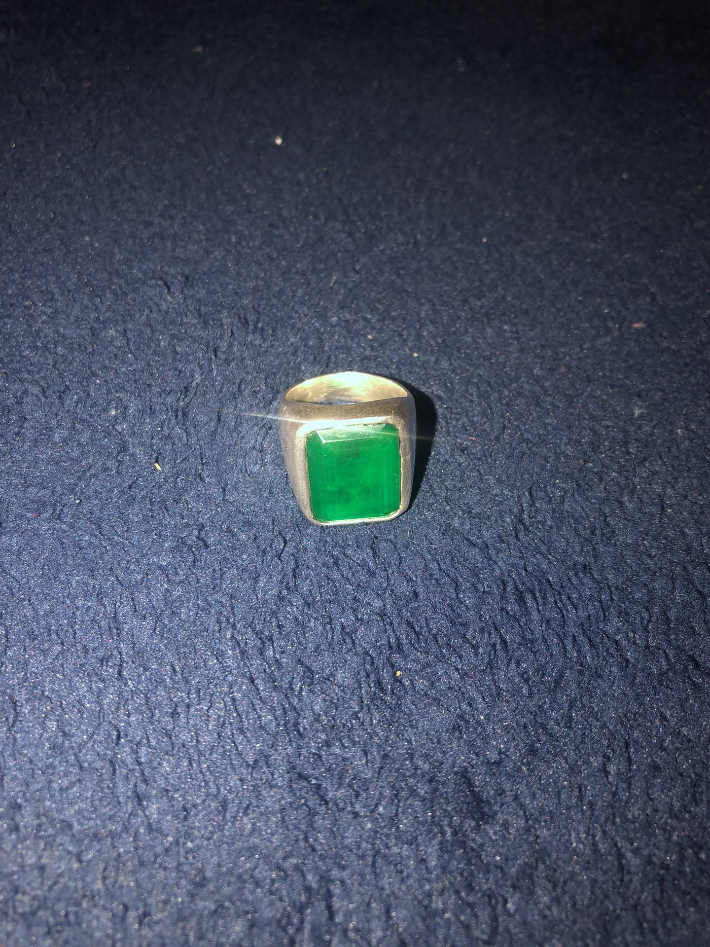 925 Silver Real Emerald Ring 