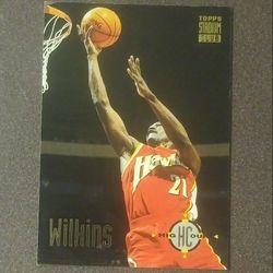 1993-94 Topps Stadium Club Dominique Wilkins Atlanta Hawks #65 High Court Hall Of Fame HOF Basketball Card Vintage Collectible Pro NBA