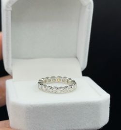 2cttw Moissanite bezel eternity band vvs1 color D sz 6