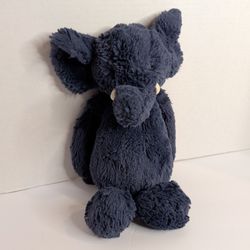 Jellycat London Bashful Elephant 12" Medium Plush Stuffed Animal Soft Navy