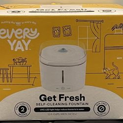 EveryYay Get Fresh Self-Cleaning Fountain for Cats 12.5 Cups/100 fl oz