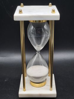 Decorative 3-Minute Hourglass w/ White Marble Base