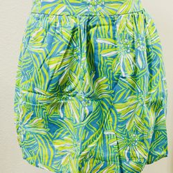 Lilly Pulitzer Whitley Lined Seaweed Green Daisy Garland Skirt Women Size 0 XS