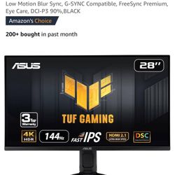 ASUS TUF 28” 4K 144HZ Monitor