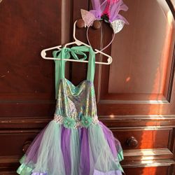 Mermaid Dress, Little Mermaid, With Headband Size 2-4