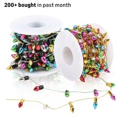 FOIMAS Mini Dollhouse Christmas Lights, 2 Rolls Fake String Lights for Christmas Dollhouse Craft Fairy Garden Accessories
