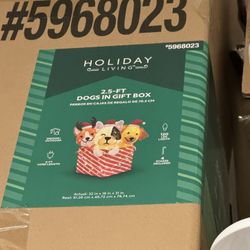 Dog In Box Christmas Decor