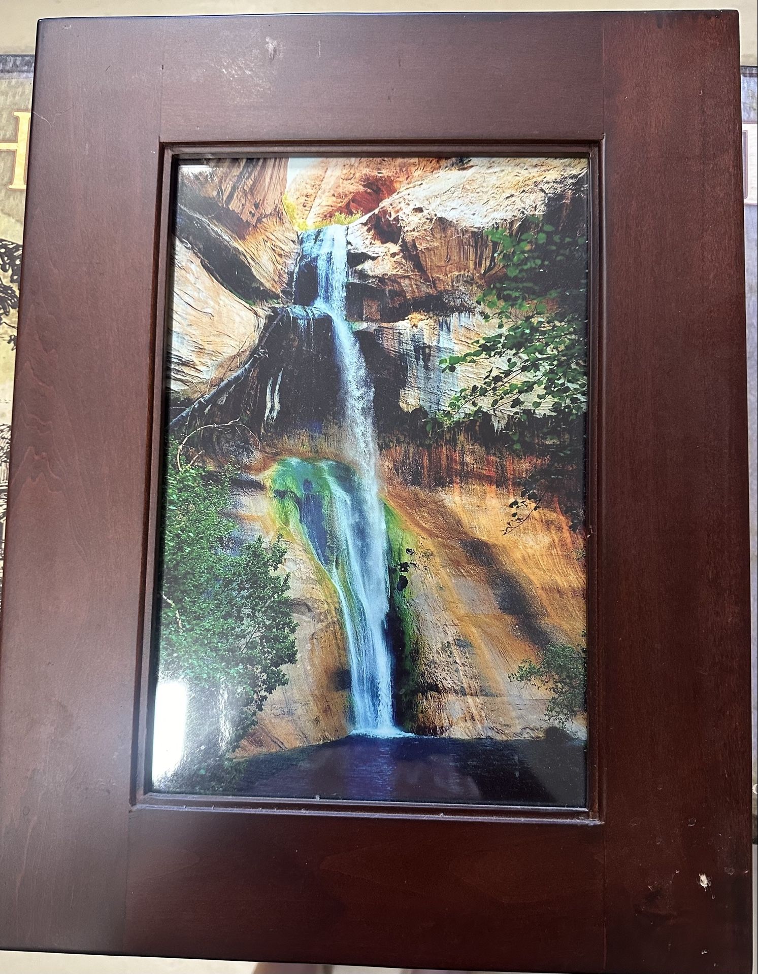 Wood frame Calf Creek Falls