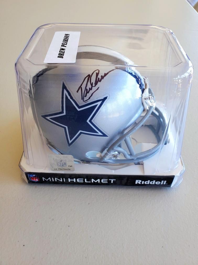 Signed Drew Pearson Dallas Cowboys Mini Helmet 