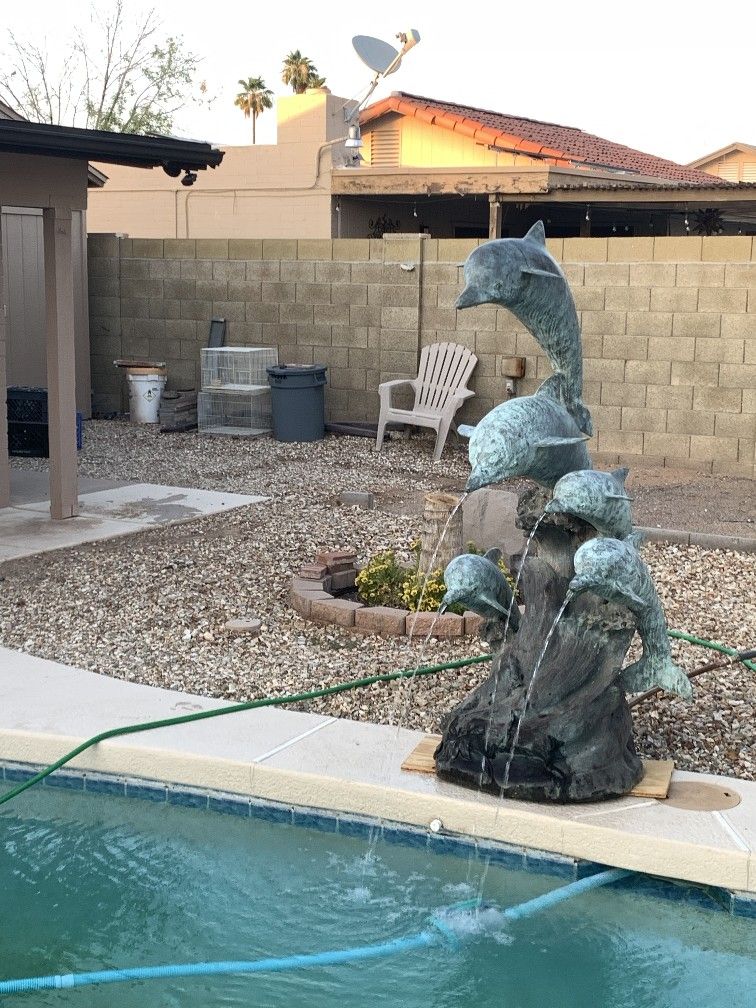 Brass Dolphins Fountain