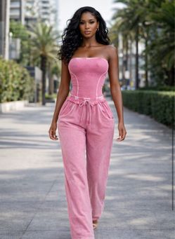 Pink Tubetop Romper SML EXTRA STRETCH