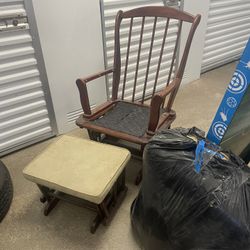 Wooden Rocking Chair With A Leg Resting Chair 
