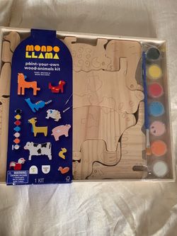 Mondo Llama  paint your own wood Animals Kit