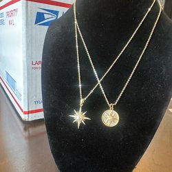 2 14K Gold Plated Necklaces