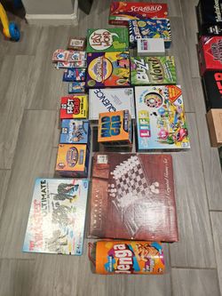 Family board and card games