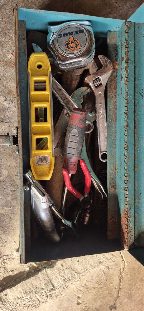 Tool Box And Tools $25