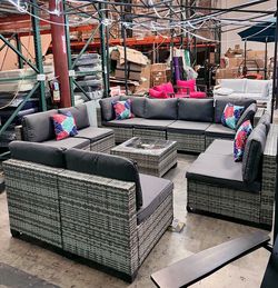 New 11 pcs Wicker Patio Furniture Sectional Sofa Set
