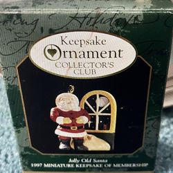 Hallmark Miniature Christmas Ornament Jolly Old Santa Mini 1997 Vtg Handcrafted