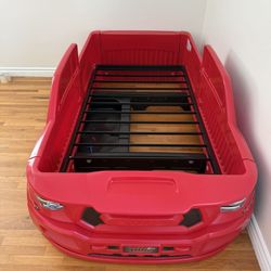 Kids Twin Car Bed Step2 Turbocharged Truck Kids Boys - Hidden Toy Storage Drawer - Ford Lightning SVT Style - Red
