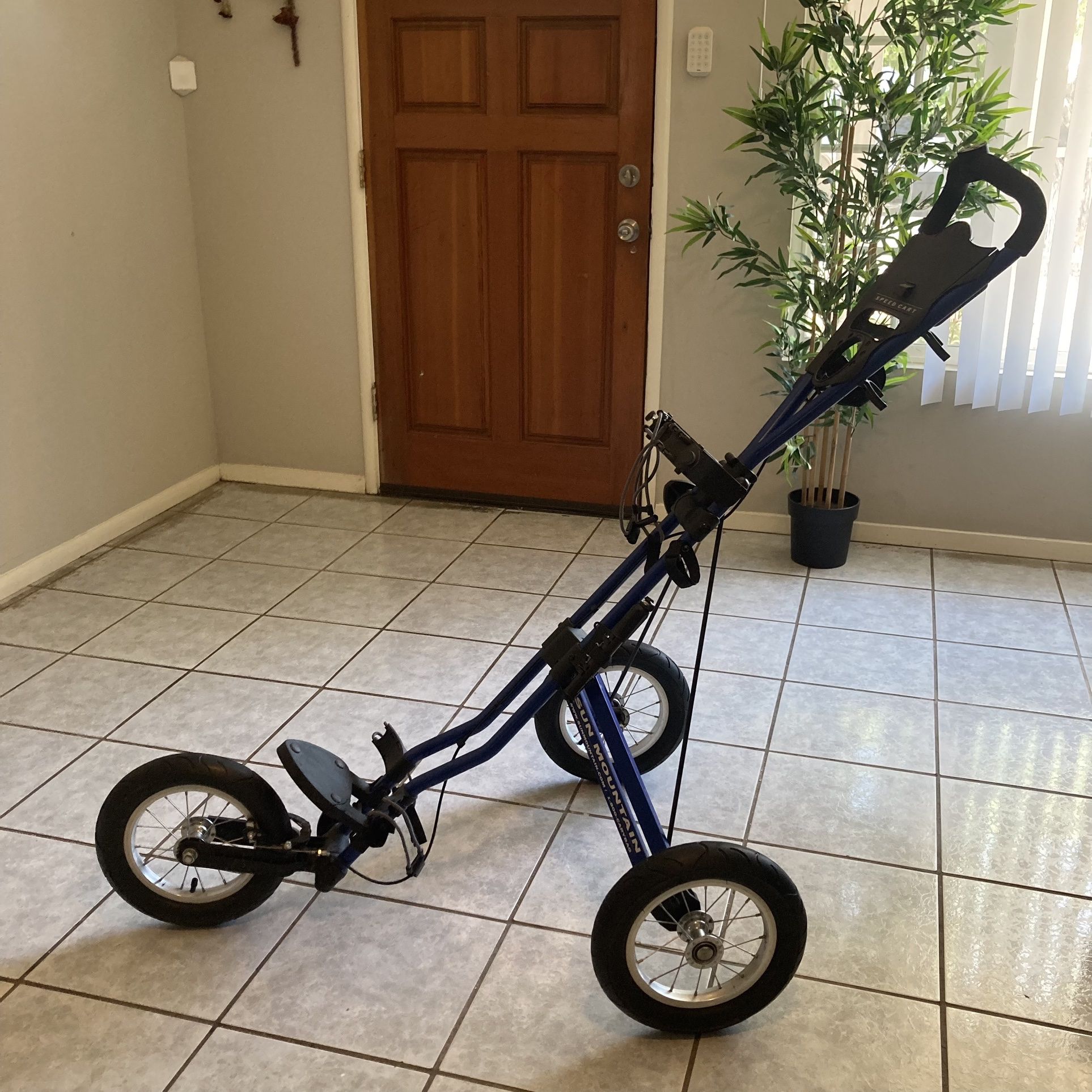Sun Mountain Speed Cart With Hand Brake - Folding 3-Wheel With Straps And Pump