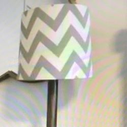 Table/buffet Lamp with gray and white chevron shade