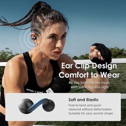 i20 Clip on Bone Conduction Open Ear Earbuds Wireless Bluetooth Headphones with 