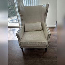 Ivory Leather Accent Chair - Z Gallerie – Hillsborough Township, NJ