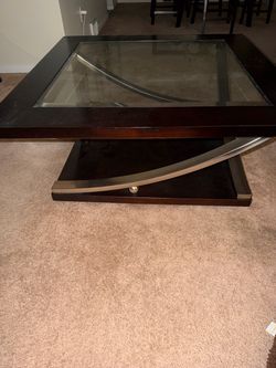 Square Glass Top Coffee Table and matching end table