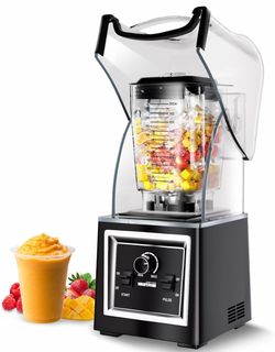 Wantjoin Professional Grade Blender Soundproof & Quiet Commercial Blender Removable Shield 2000 Watt