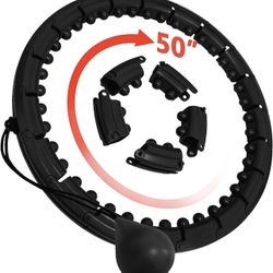 Weighted Hoola Exercise Fit Hoops Plus Size for Weight Loss Black