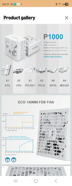 SAMA P1000 1000W Platinum Power Supply – Fully Modular ATX 3.1 PSU | PCIe 5.1 & 12V-2x6 Ready | 80 Plus & Cybenetics Platinum Efficiency | Zero RPM Lo