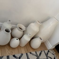 West Elm Pure White Vases 