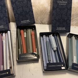 Taper (Stick) candles, Various Colors - 4 Boxes for $20.00