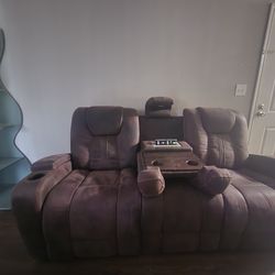 (2) 3 seat sofa recliner