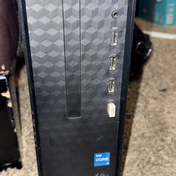 HP 27 inch Monitor & Slim Windows Desktop Bundle Intel Core i3-12100 8GB RAM 512GB SSD Black