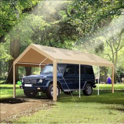 Carport – Heavy-duty 10 x 20 ft portable garage, 2.0 powder-coated frame (superior to galvanized), waterproof shelter with weight bags