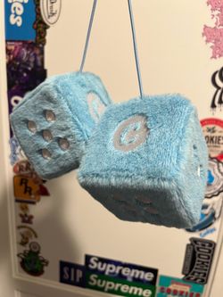 Light Blue Cookies Fuzzy Dice