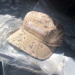 Supreme Tan Bandana Hat Box Logo