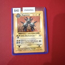 Vintage Pokemon Card Base Set Shadowless Zapdos Holo 